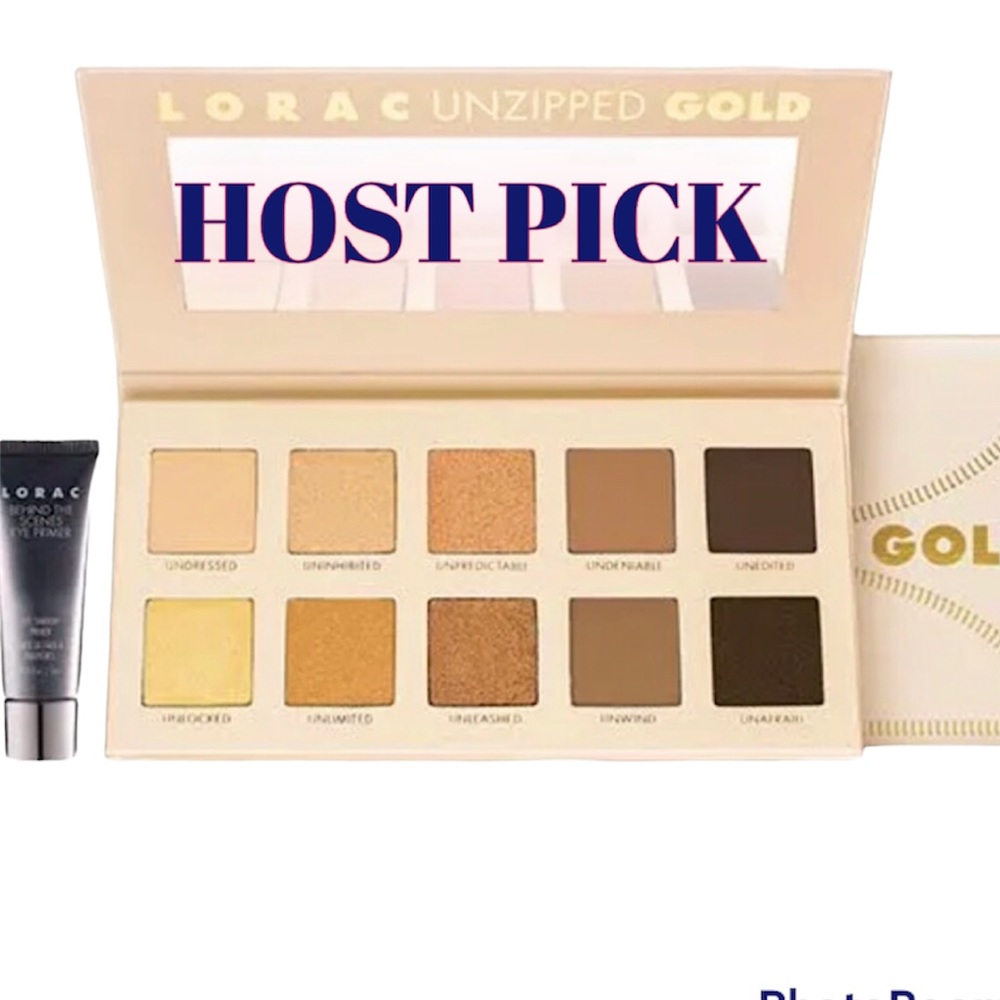 🆕🛍 LORAC's Unzipped GOLD Shimmer & Matte Eye Shadow Palette & Primer